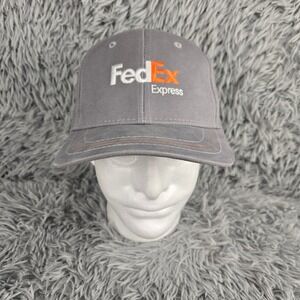 FedEx Express Baseball Cap Hat OSFM Grey Embroidered Snapback BDA Cotton